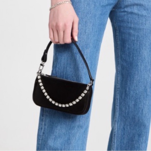 BY FAR Elegant Black Shoulder Bag with Silver Accents - Picture 2 of 3